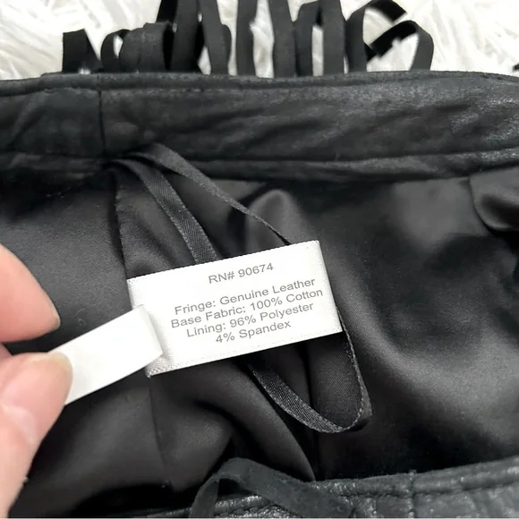 Boston Proper Genuine Leather Fringe Skirt - Picture 8 of 9